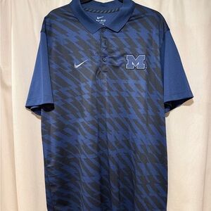 Nike University of Michigan Navy Dri-Fit Polo